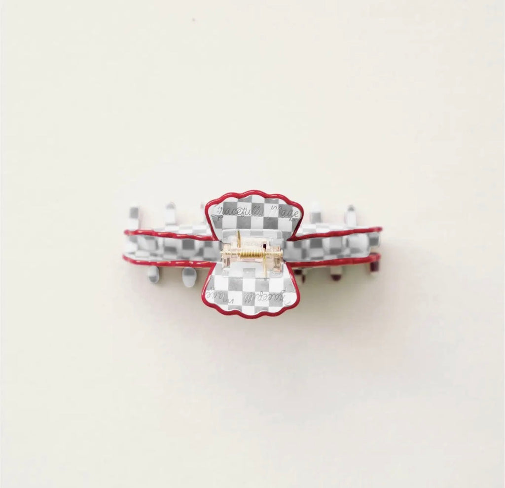 Gray and White Claw Clip
