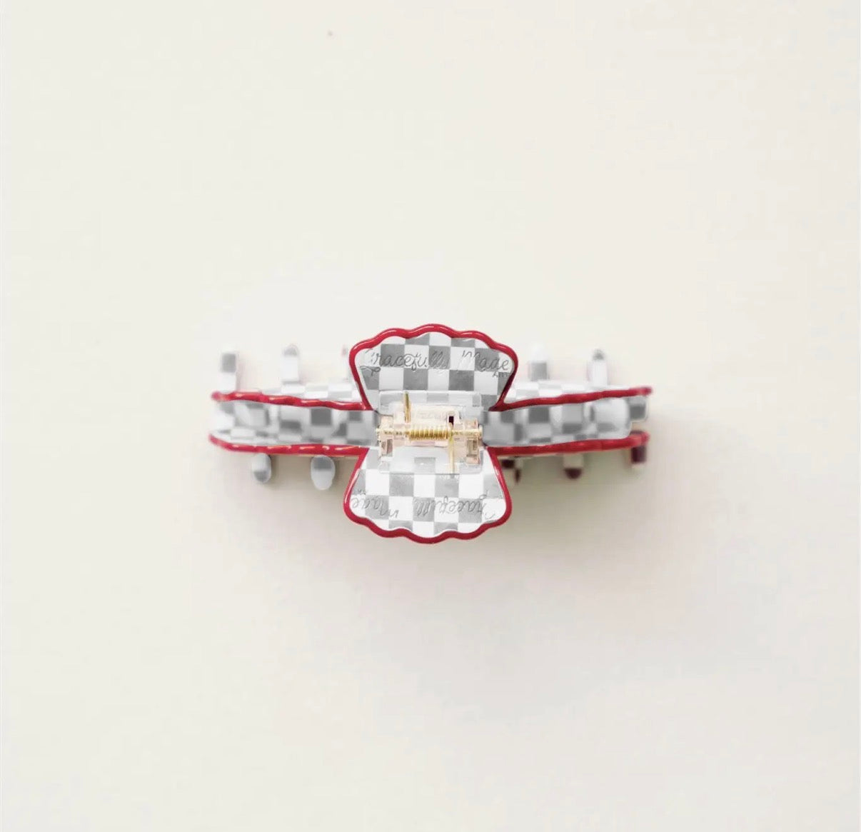 Gray and White Claw Clip